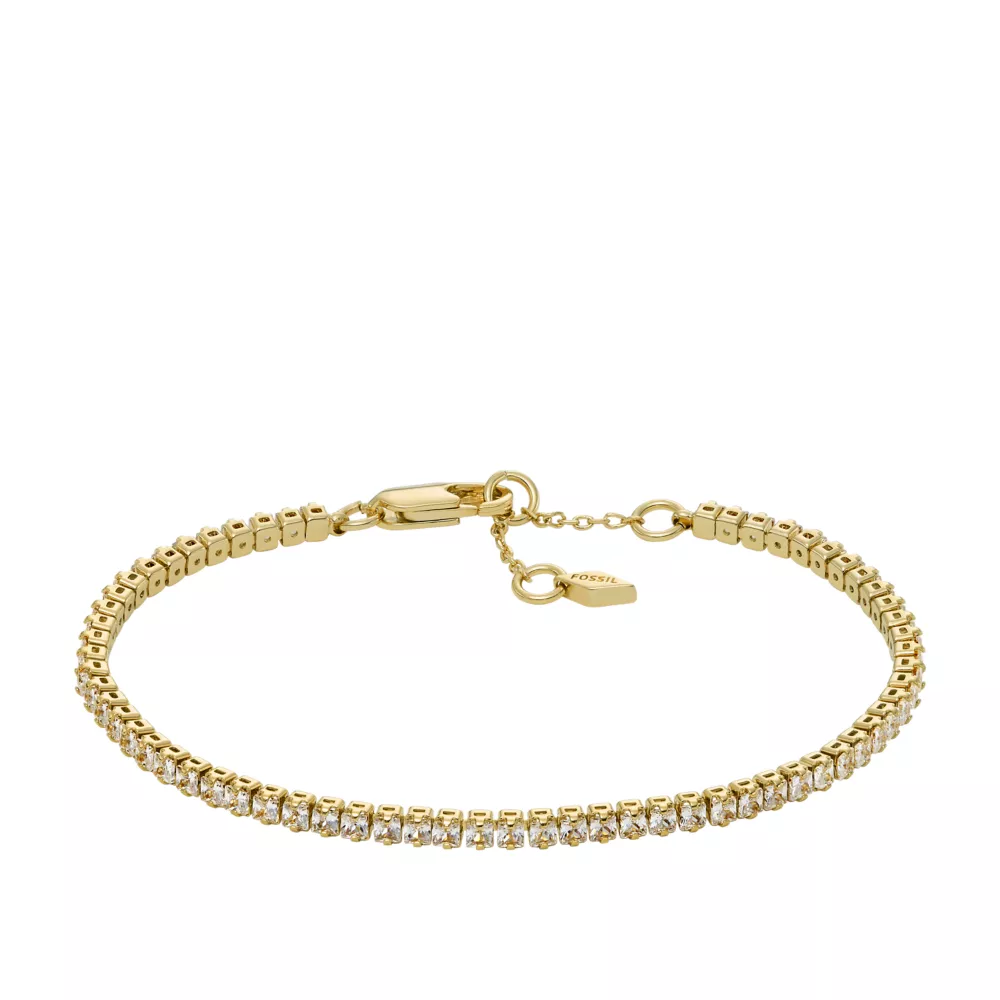 Ellis Pavé Glitz Gold-Tone Brass Tennis Chain Bracelet