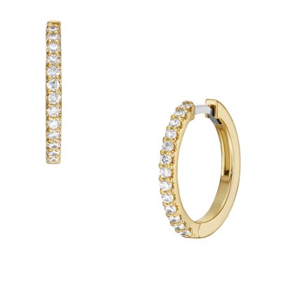 Ellis All Stacked Up Gold-Tone Brass Glitz Hoop Earrings