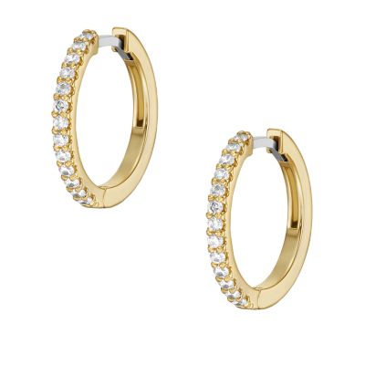 Ellis Pavé Glitz Gold-Tone Brass Hoop Earrings