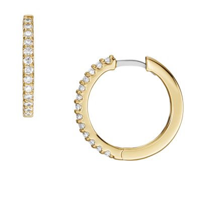 Ellis Pavé Glitz Gold-Tone Brass Hoop Earrings