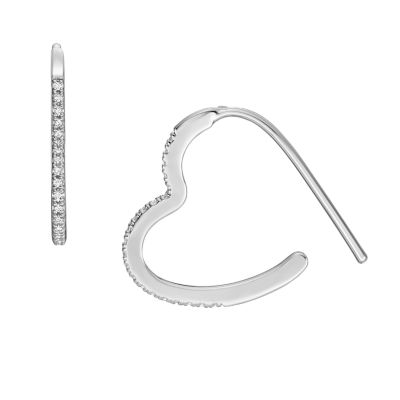 All Stacked Up Silver-Tone Brass Whisper Hoop Earrings  JA7230040