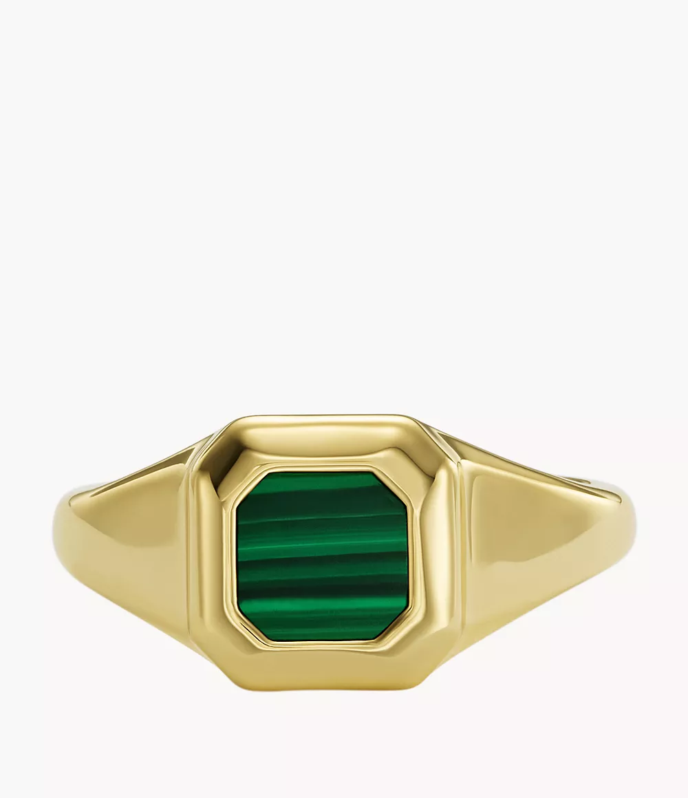 All Stacked Up Green Malachite Signet Ring  JA7232710
