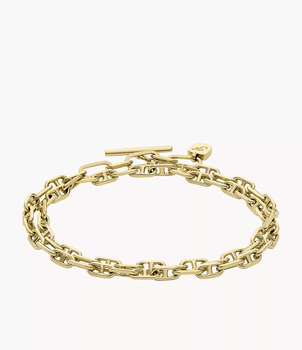 Heritage D-Link Gold-Tone Brass Chain Bracelet  JA7236710
