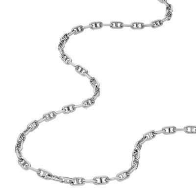 Heritage D-Link Silver-Tone Brass Chain Necklace