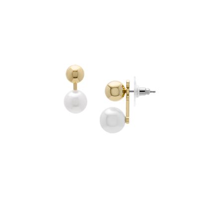 Bright Baubles White Shell Jacket Earrings