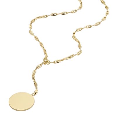 Heritage D-Link Gold-Tone Stainless Steel Y-Neck Necklace