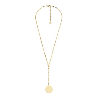 Heritage D-Link Gold-Tone Stainless Steel Y-Neck Necklace