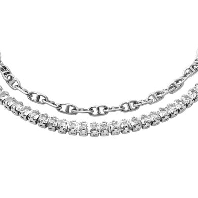 HERITAGE D-LINK GLITZ シルバートーン ブラス チェーンテニス