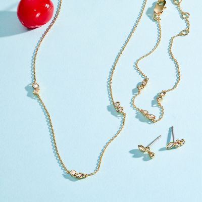 Ellis Toi Et Moi Gold-Tone Brass Station Necklace