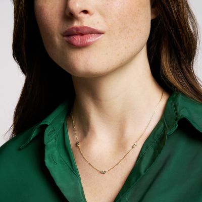 Ellis Toi Et Moi Gold-Tone Brass Station Necklace