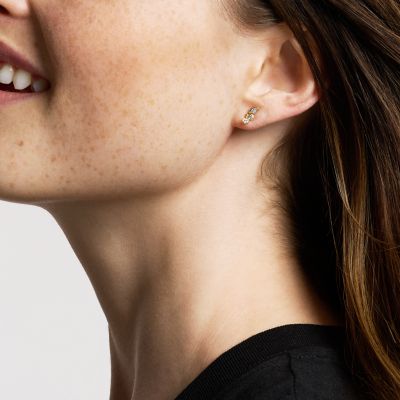 Ellis Toi Et Moi Gold-Tone Brass Stud Earrings