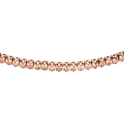 Ellis Pavé Glitz Rose Gold-Tone Brass Tennis Chain Bracelet