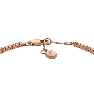 Ellis Pavé Glitz Rose Gold-Tone Brass Tennis Chain Bracelet