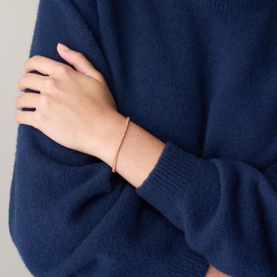 Ellis Pavé Glitz Rose Gold-Tone Brass Tennis Chain Bracelet