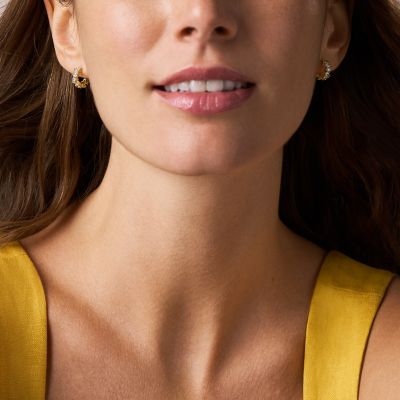 Ellis Mixed Shapes Gold-Tone Brass Hoop Earrings