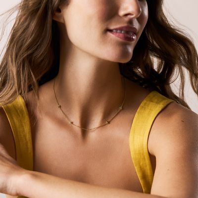 Sutton Heartbeat Gold-Tone Brass Station Necklace