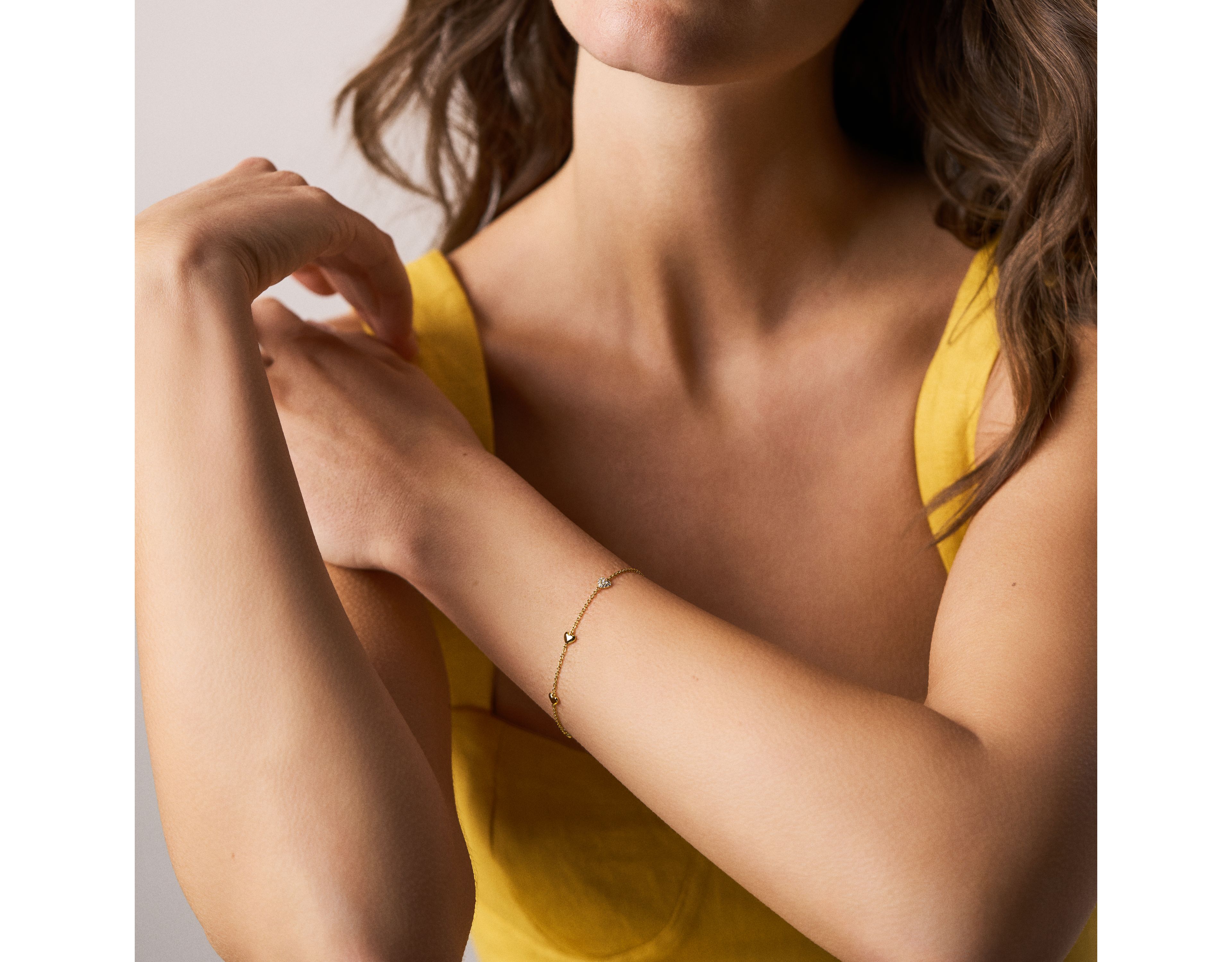 Sutton Heartbeat Gold-Tone Brass Station Bracelet