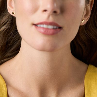 Sutton Heartbeat Gold-Tone Brass Stud Earrings