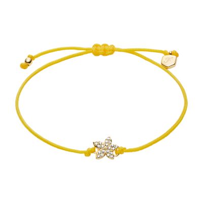 Sutton Mini Moments Yellow Gold-Tone Brass Pavé Flower Bracelet