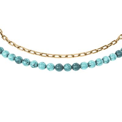 Jewelry By The Sea Turquoise Blue Acrylic Beaded Multi-Strand Anklet