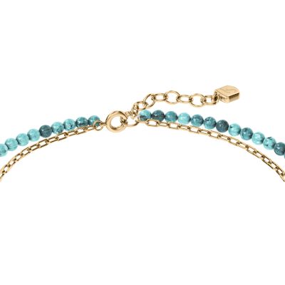 Jewelry By The Sea Turquoise Blue Acrylic Beaded Multi-Strand Anklet