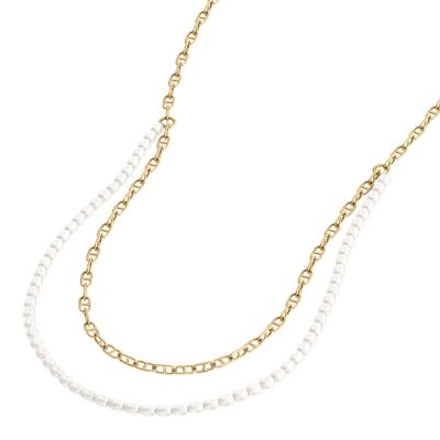 Heritage Pearl D-Link Gold-Tone Brass Multi-Strand Necklace