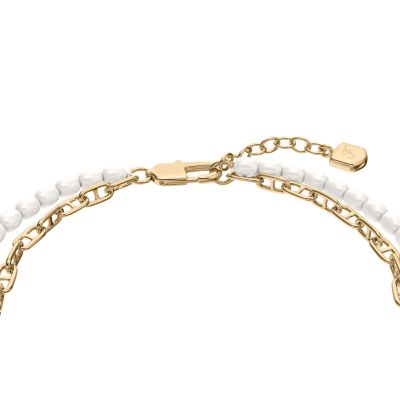 Heritage Pearl D-Link Gold-Tone Brass Multi-Strand Bracelet