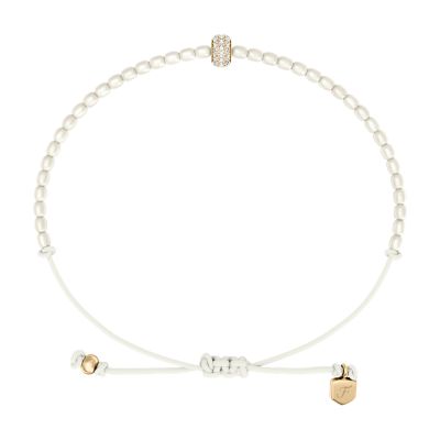 Sutton Mini Moments White Acrylic Pearl Beaded Rondelle Bracelet