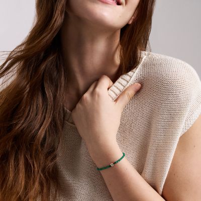 Sutton Mini Moments Green Beaded Clover Bracelet