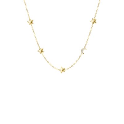 Sutton Harvest Moon Gold-Tone Brass Station Necklace