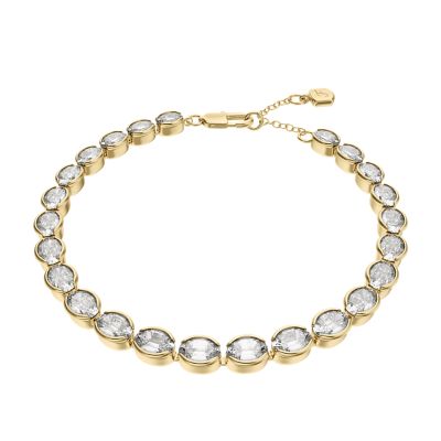 Ellis Pav&eacute; Glitz Gold-Tone Brass Tennis Chain Bracelet