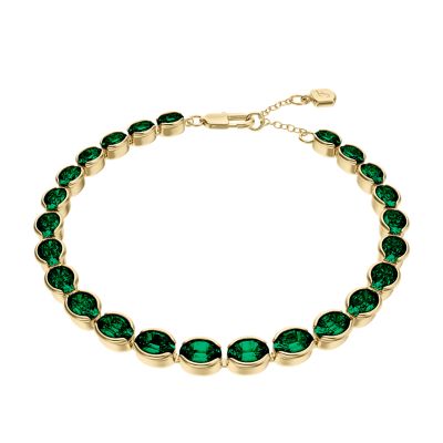 Ellis Pav&eacute; Glitz Gold-Tone Brass Tennis Chain Bracelet