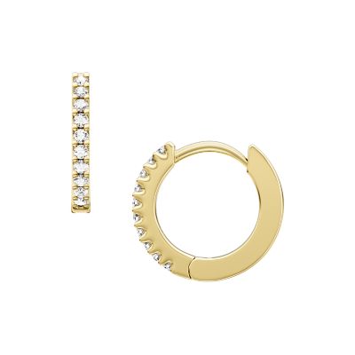 Ellis Pav&eacute; Glitz Gold-Tone Brass Hoop Earrings
