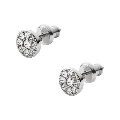 Sadie Disc Silver-Tone Stainless Steel Stud Earrings