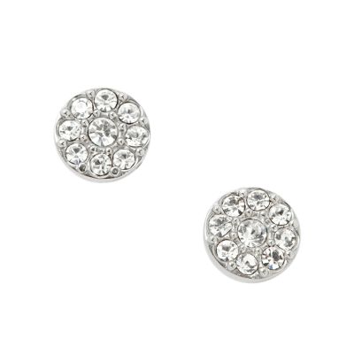 Sadie Disc Silver-Tone Stainless Steel Stud Earrings