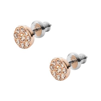 Fossil rose gold on sale earrings