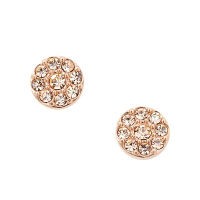 Sadie Disc Rose-Tone Stainless Steel Stud Earrings