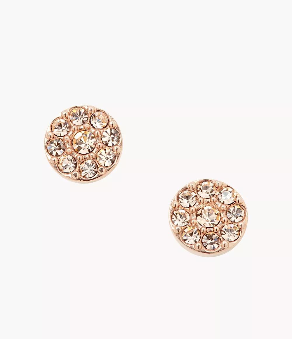 JF02498791 New Genuine Fossil Rose Gold Steel Future Bright Stud Earrings £45 