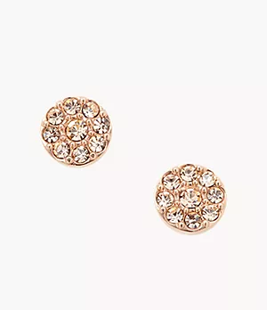 Sutton Disc Rose-Tone Stainless Steel Stud Earring