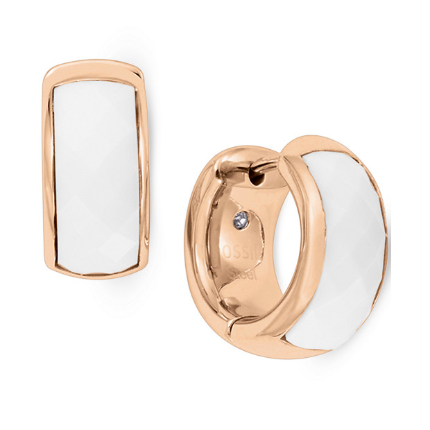 Fossil Unisex Anneaux Blancs Or - One size