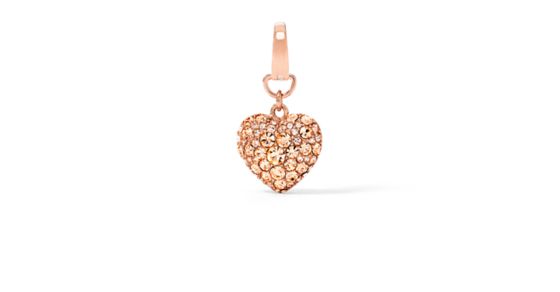 Puffy Heart Charm - Fossil