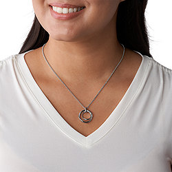Twist Pendant Steel Necklace