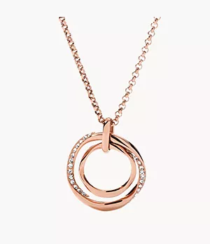 Twist Pendant Rose-Gold-Tone Steel Necklace