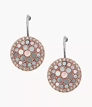 Val Mosaic Mother-of-Pearl Disc Drop Earring