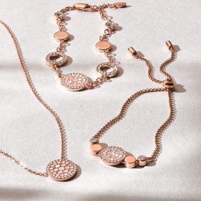 Fossil rose sale gold necklace