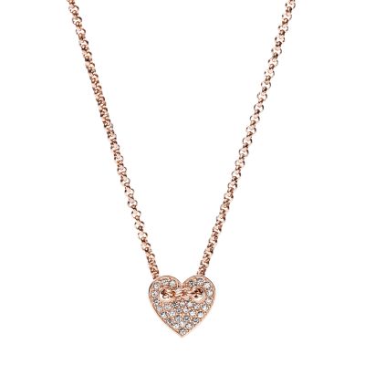 Fossil heart deals necklace