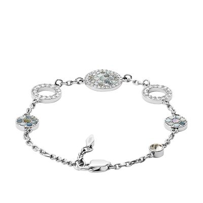 Mother-of-Pearl Disc Station Bracelet