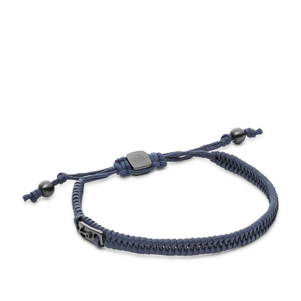 Fossil Unisex Bracelet Vintage Casual En Cuir Gris Bleu - One size