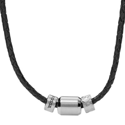 Fossil mens leather discount necklace