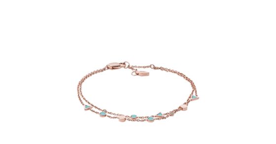 Turquoise Double Chain Bracelet - Fossil